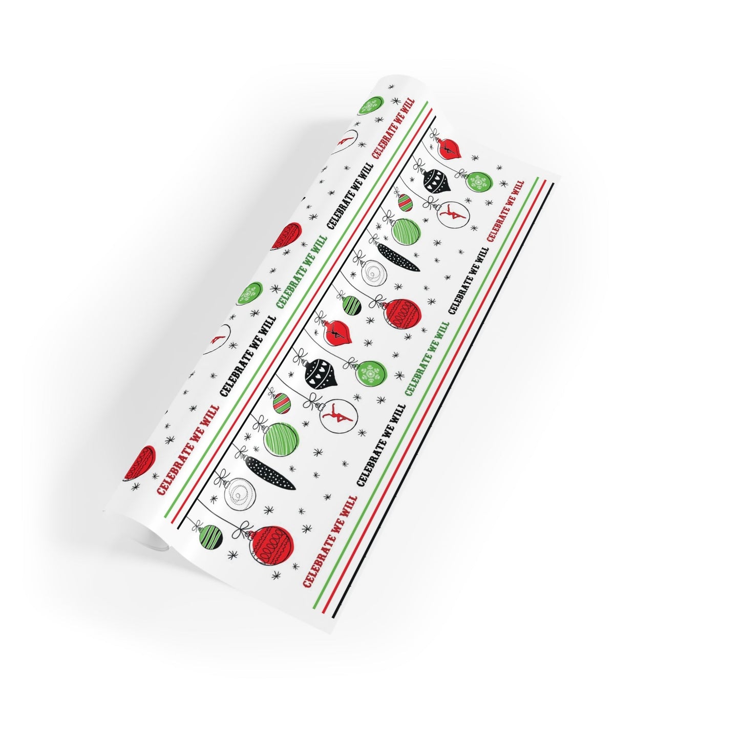 Celebrate We Will Red Wrapping Paper (Double Sided)