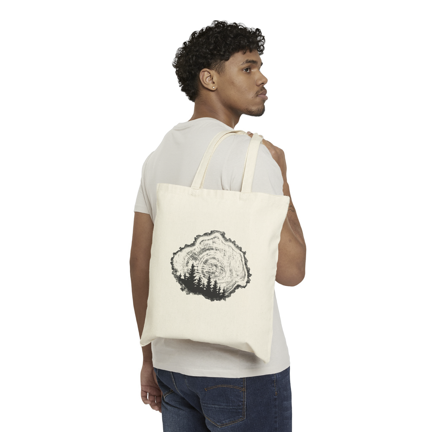 Tree Rings Reusable Canvas Tote Bag * Plant One Tree