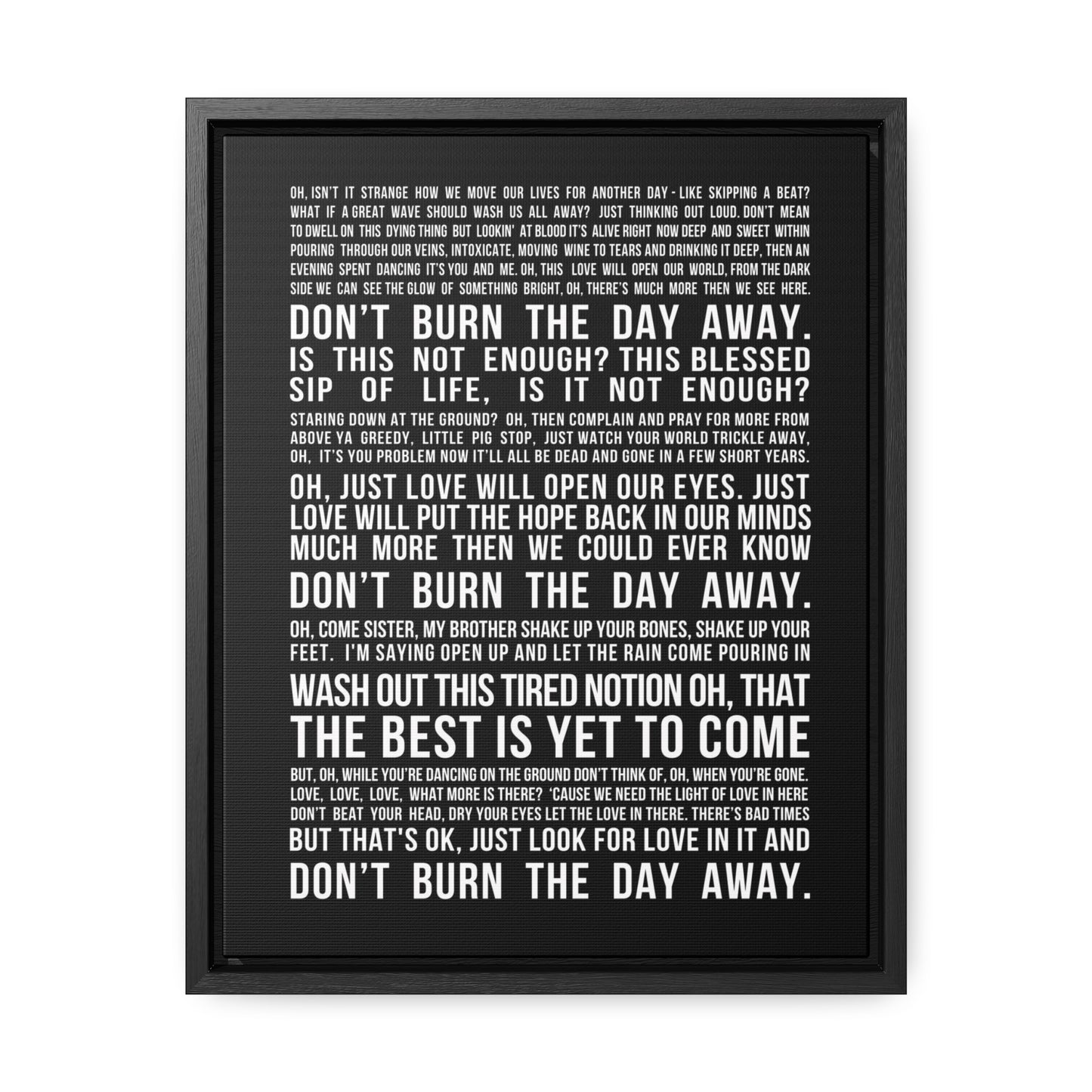 Pig Song Lyric Art Canvas