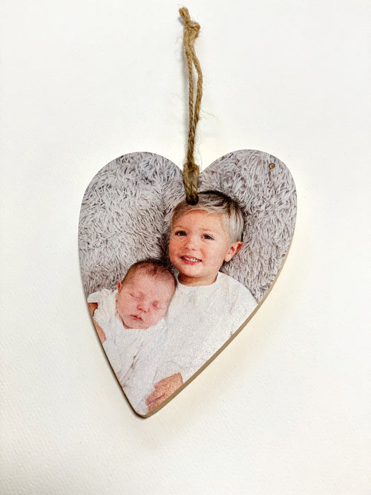 Photo Wood Heart Ornament