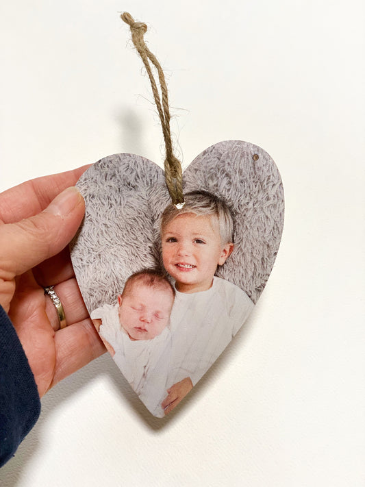 Photo Wood Heart Ornament