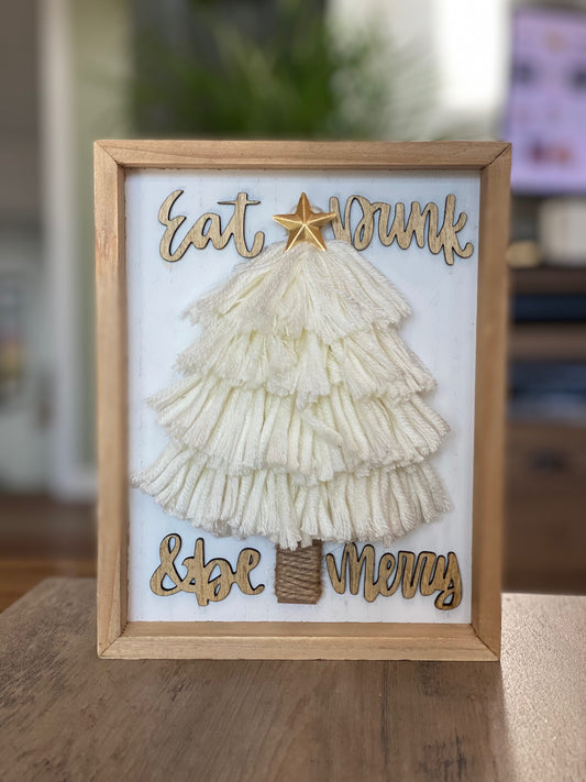 Eat Drink & Be Merry Framed Tree