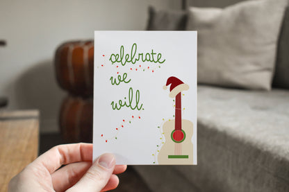 Guitar Celebrate We Will 5x7 Christmas Card 6 Pack