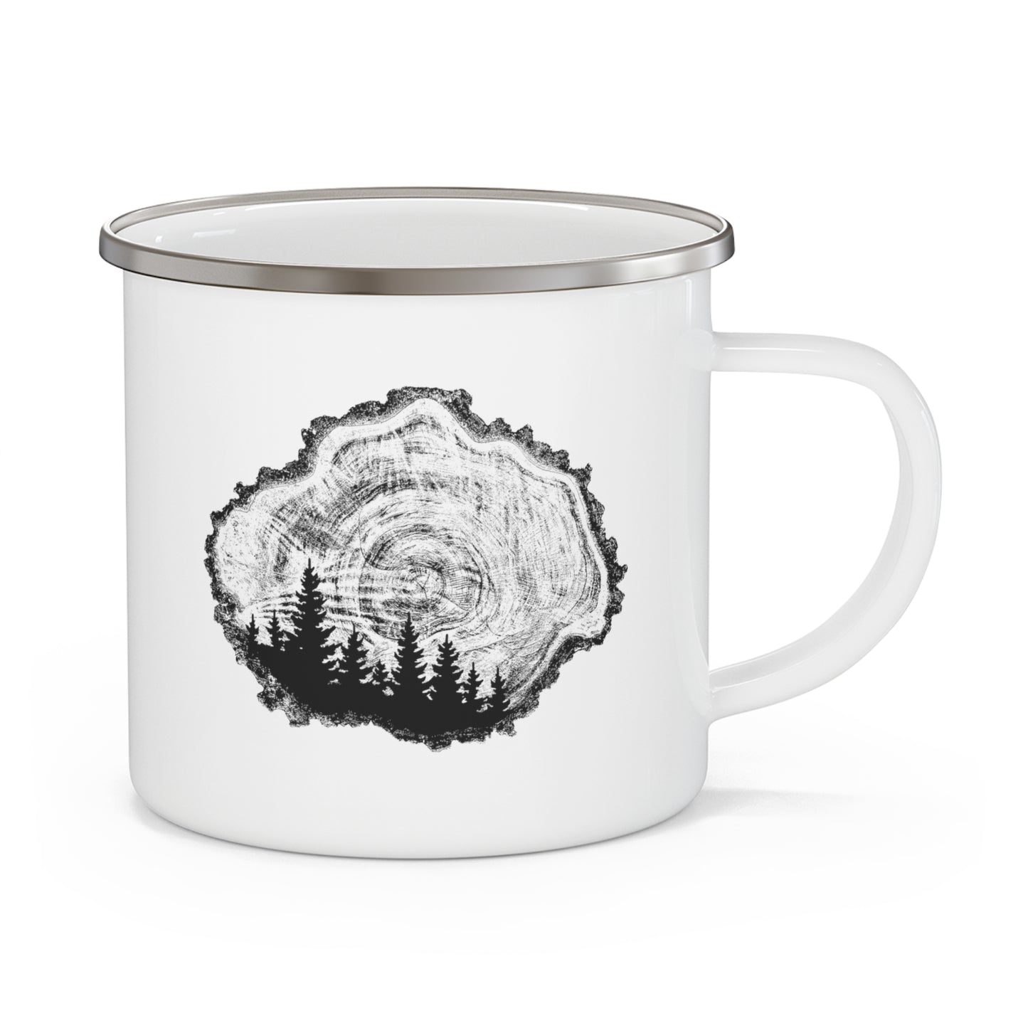 Tree Rings Enamel Camping Mug * Plant One Tree