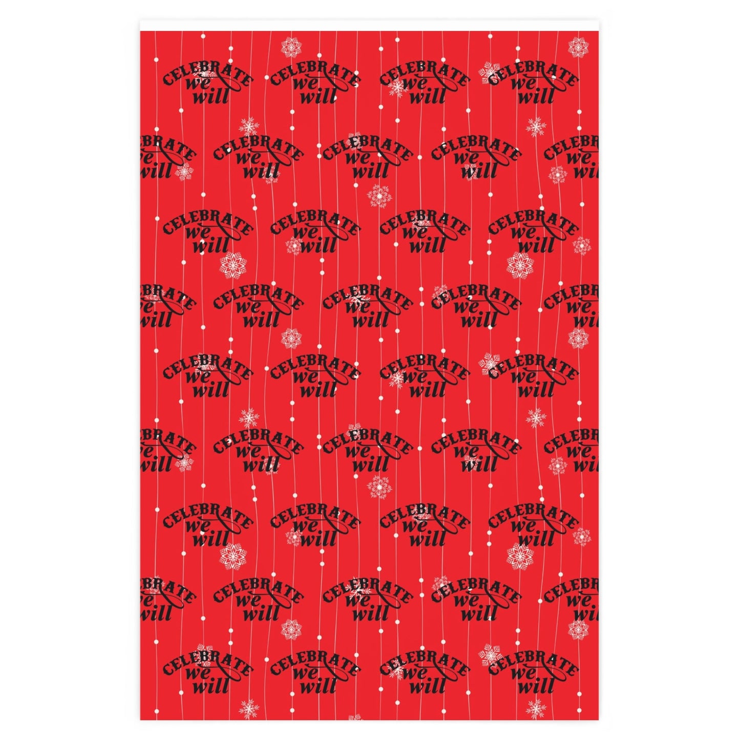 Celebrate We Will Red Wrapping Paper (Double Sided)