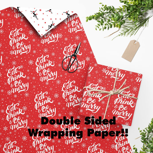 Eat, Drink Red Wrapping Paper(Double Sided)