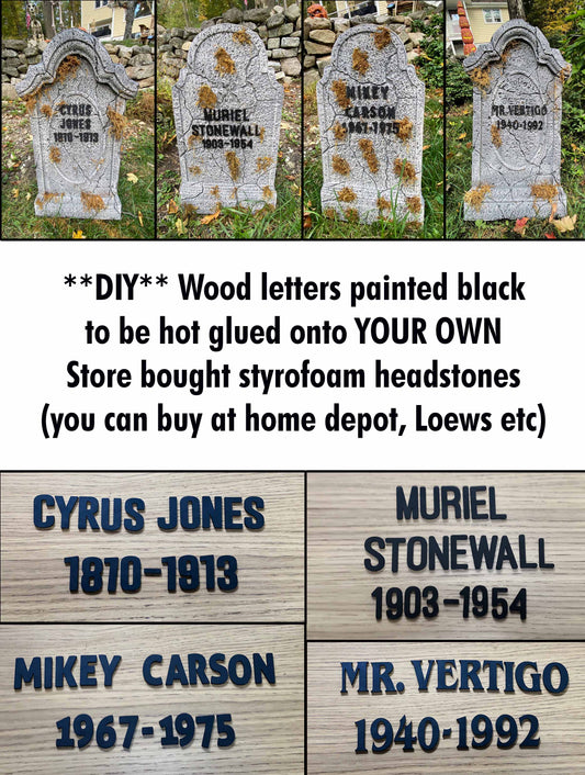 *DIY* Grave Digger Headstone Wood Letters