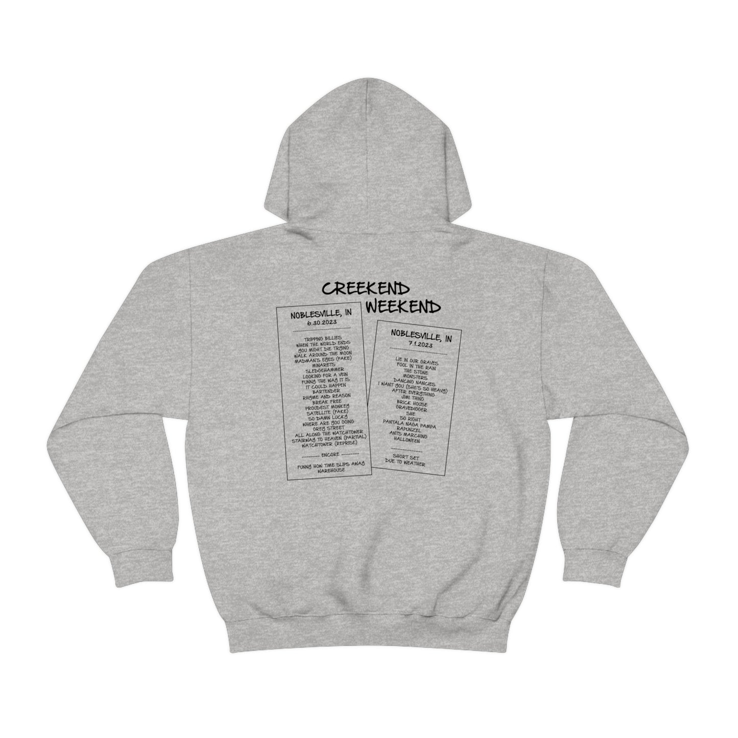 Creekend Weekend Clean 2023 Hoodie w/set list