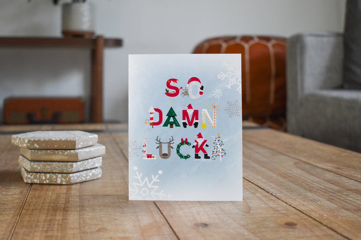 So Damn Lucky Christmas 5x7 Christmas Card 6 Pack