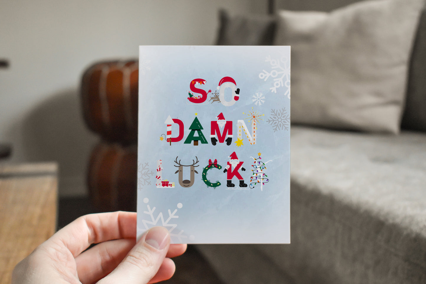 So Damn Lucky Christmas 5x7 Christmas Card 6 Pack