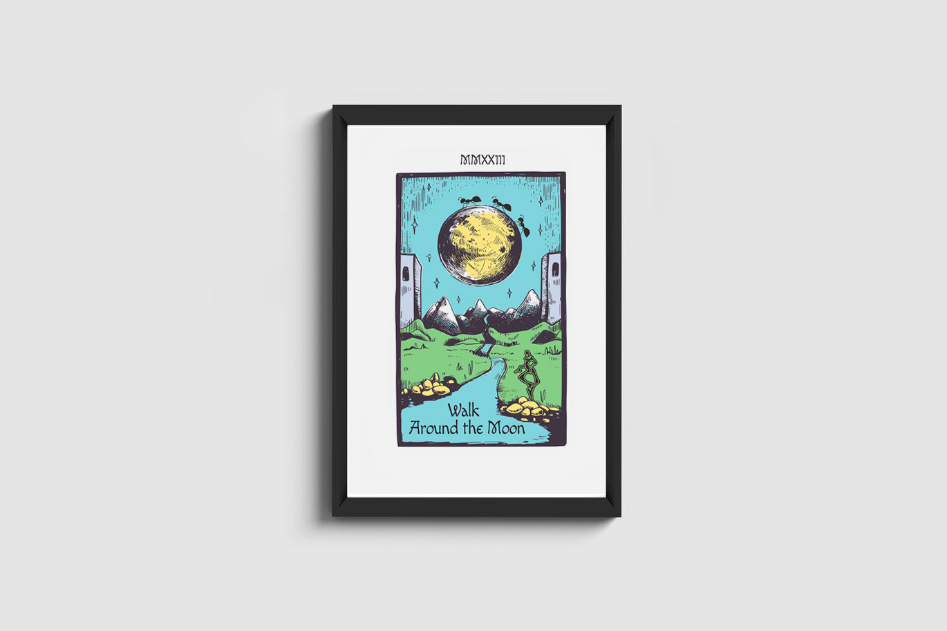 Tarot Cards Walk Around The Moon Art Print