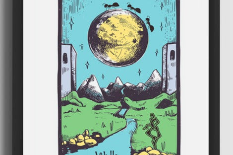 Tarot Cards Walk Around The Moon Art Print