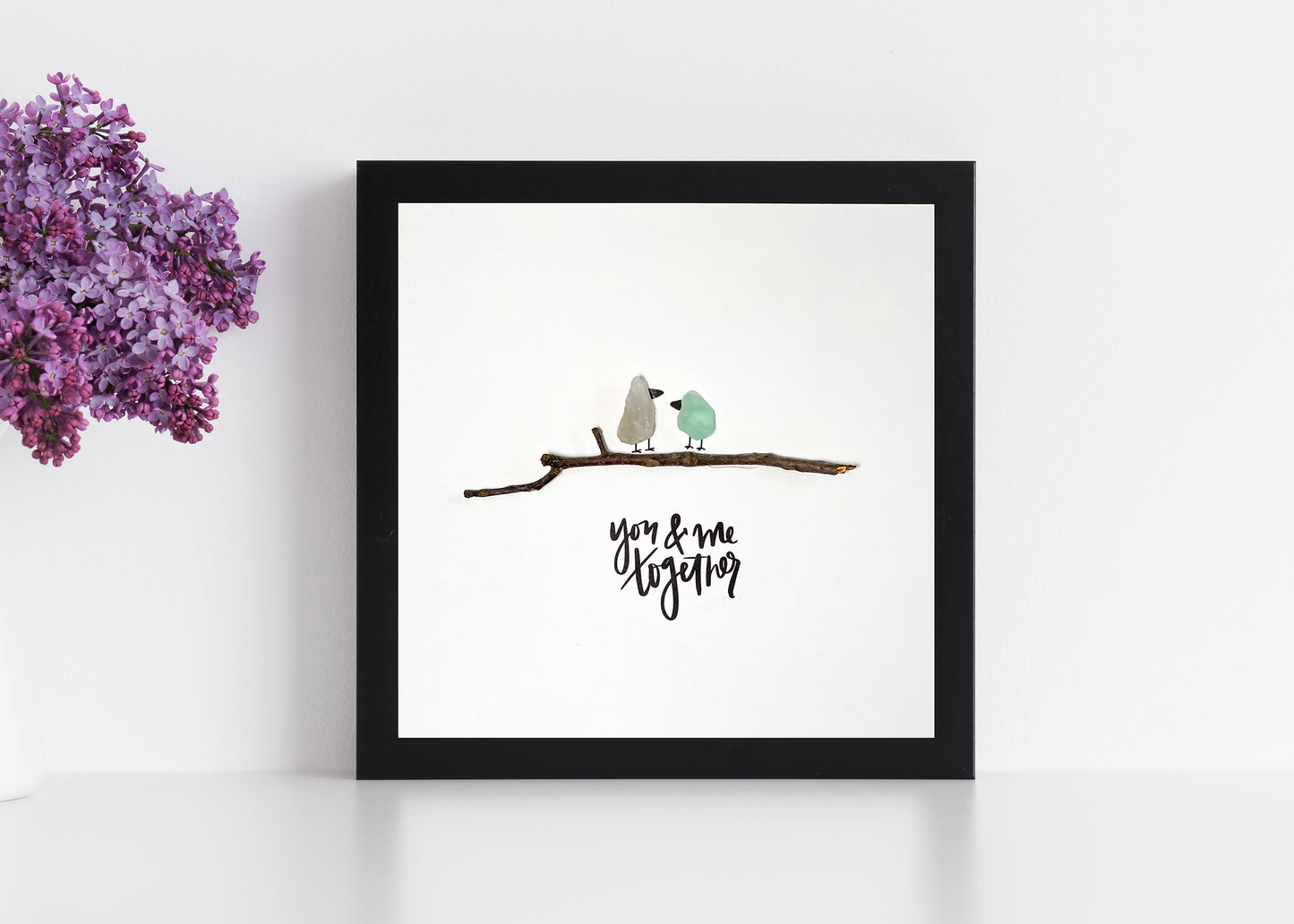 You & Me Purple/Green - Famed Sand Glass Art - Birds of A Feather