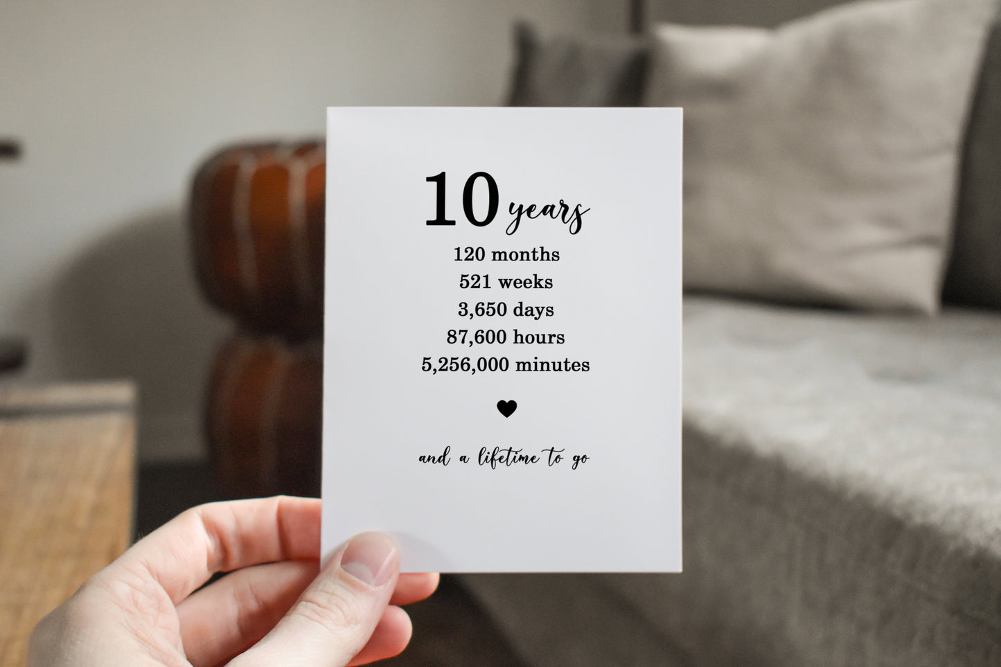 10 Years And Counting Anniversary Card