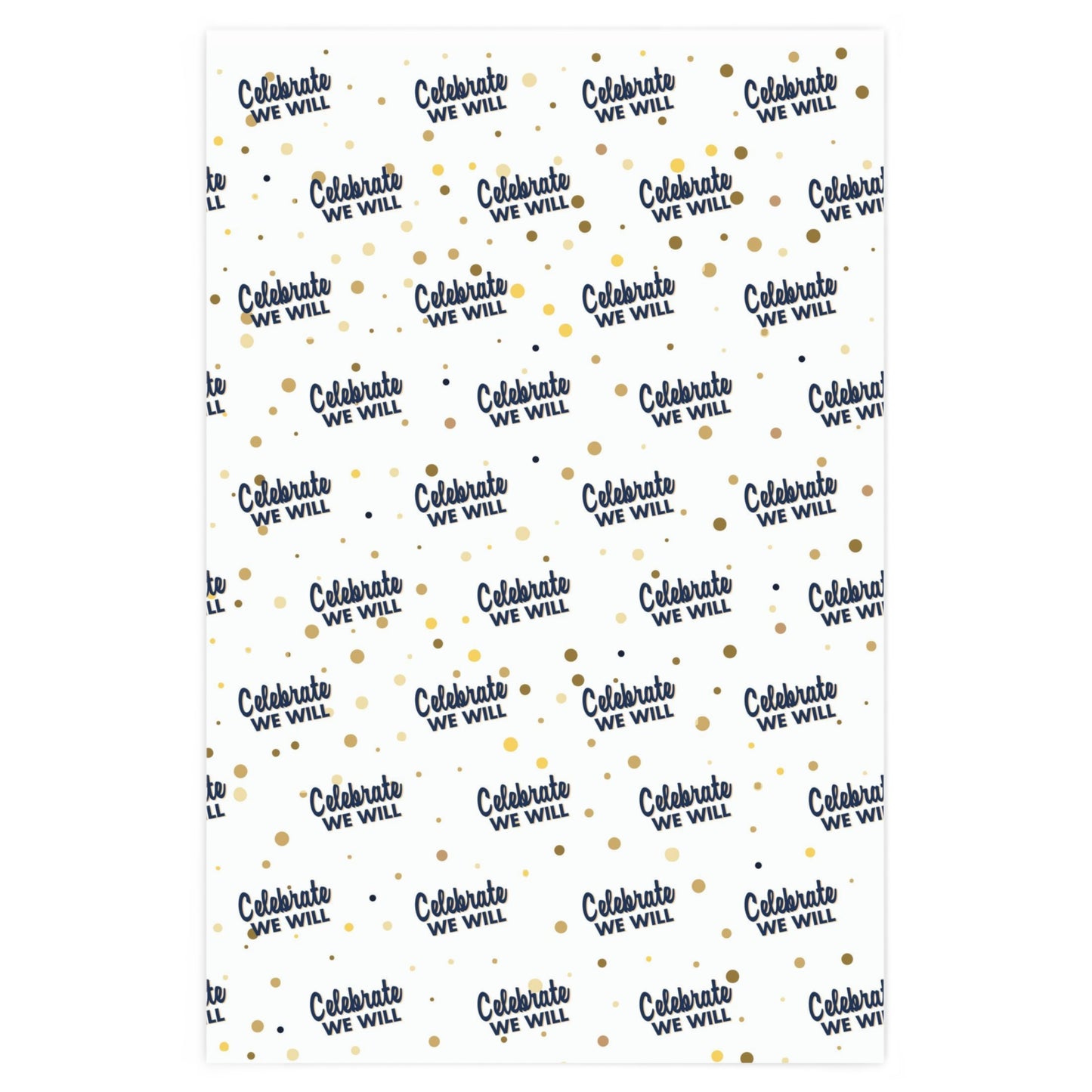 Celebrate in Blue and Gold Wrapping Paper (Double Sided)