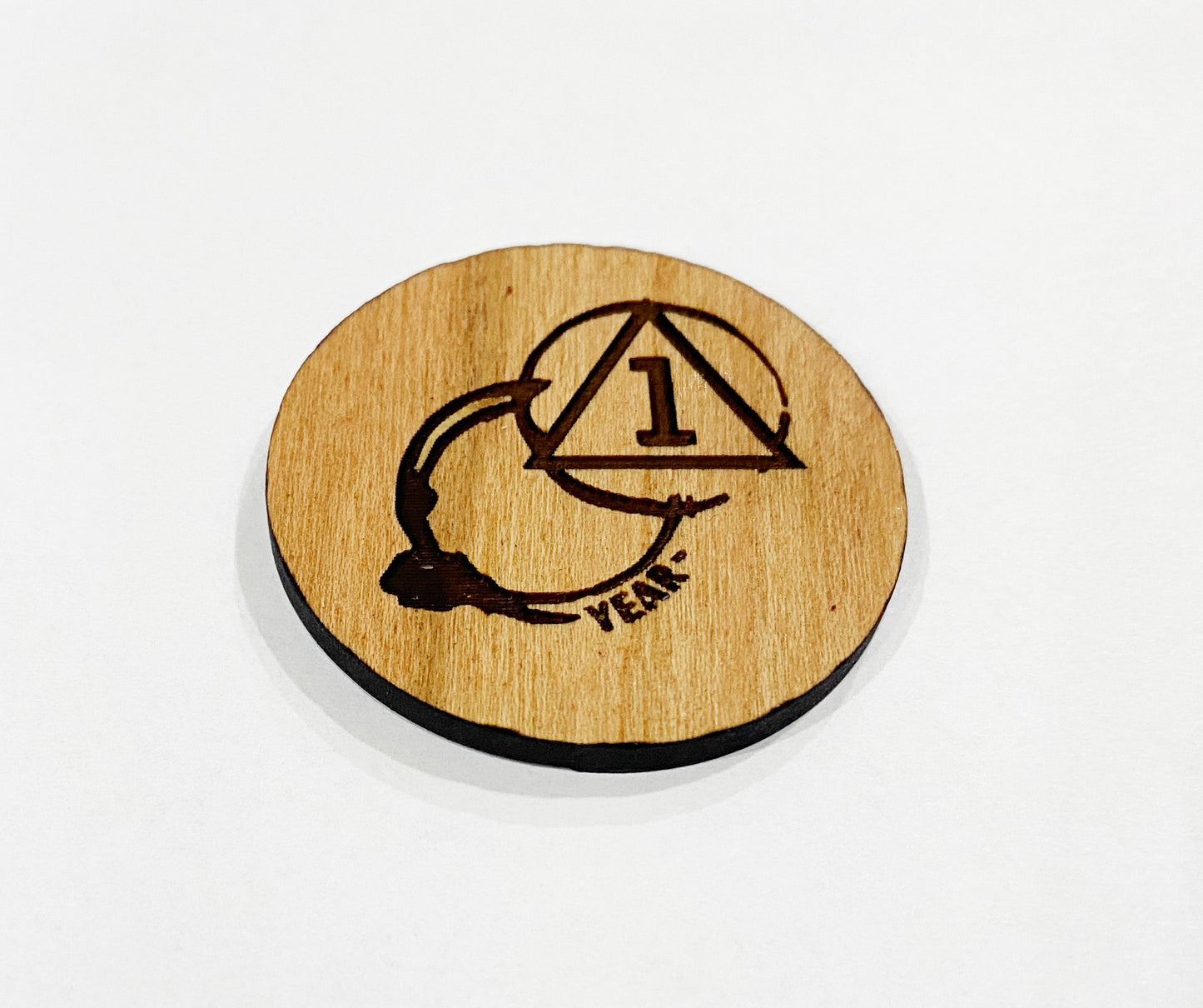 Custom Cherry Wood  AA  Anniversary Medallion For