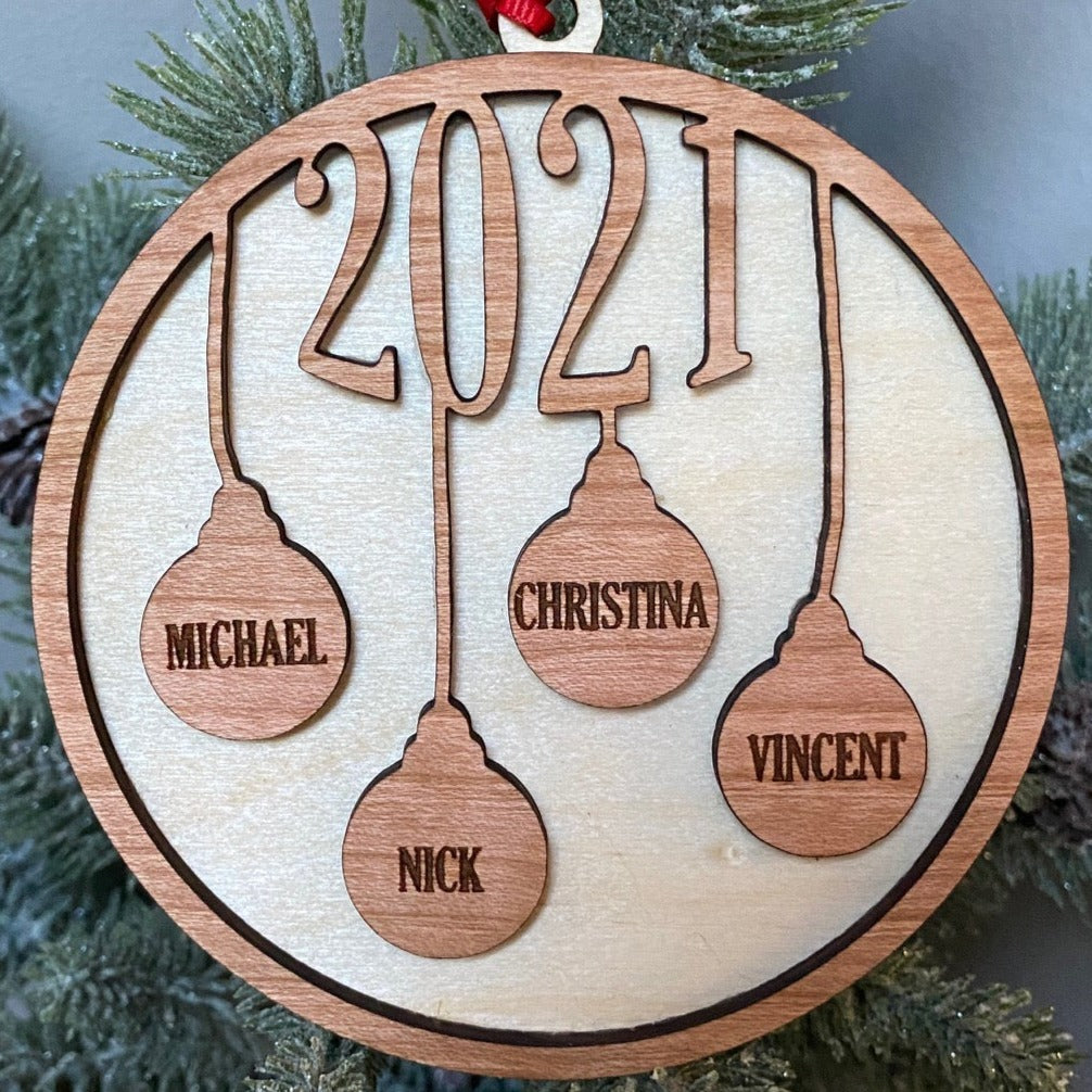 2021 Personalized Multi Layer Family Ornament