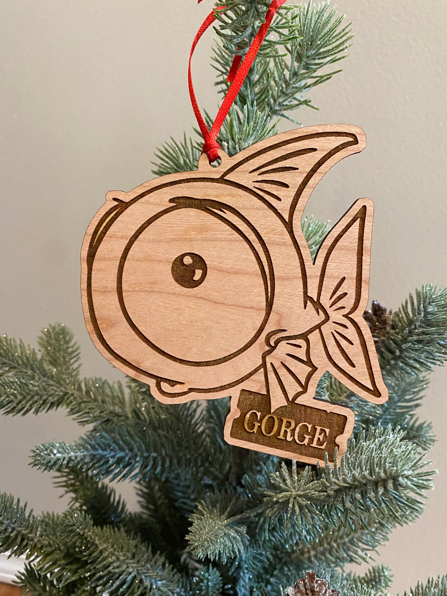 Big Eyed Fish Wood Ornament