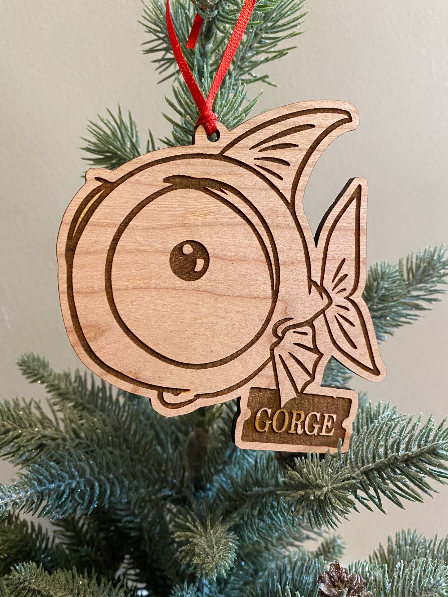 Big Eyed Fish Wood Ornament