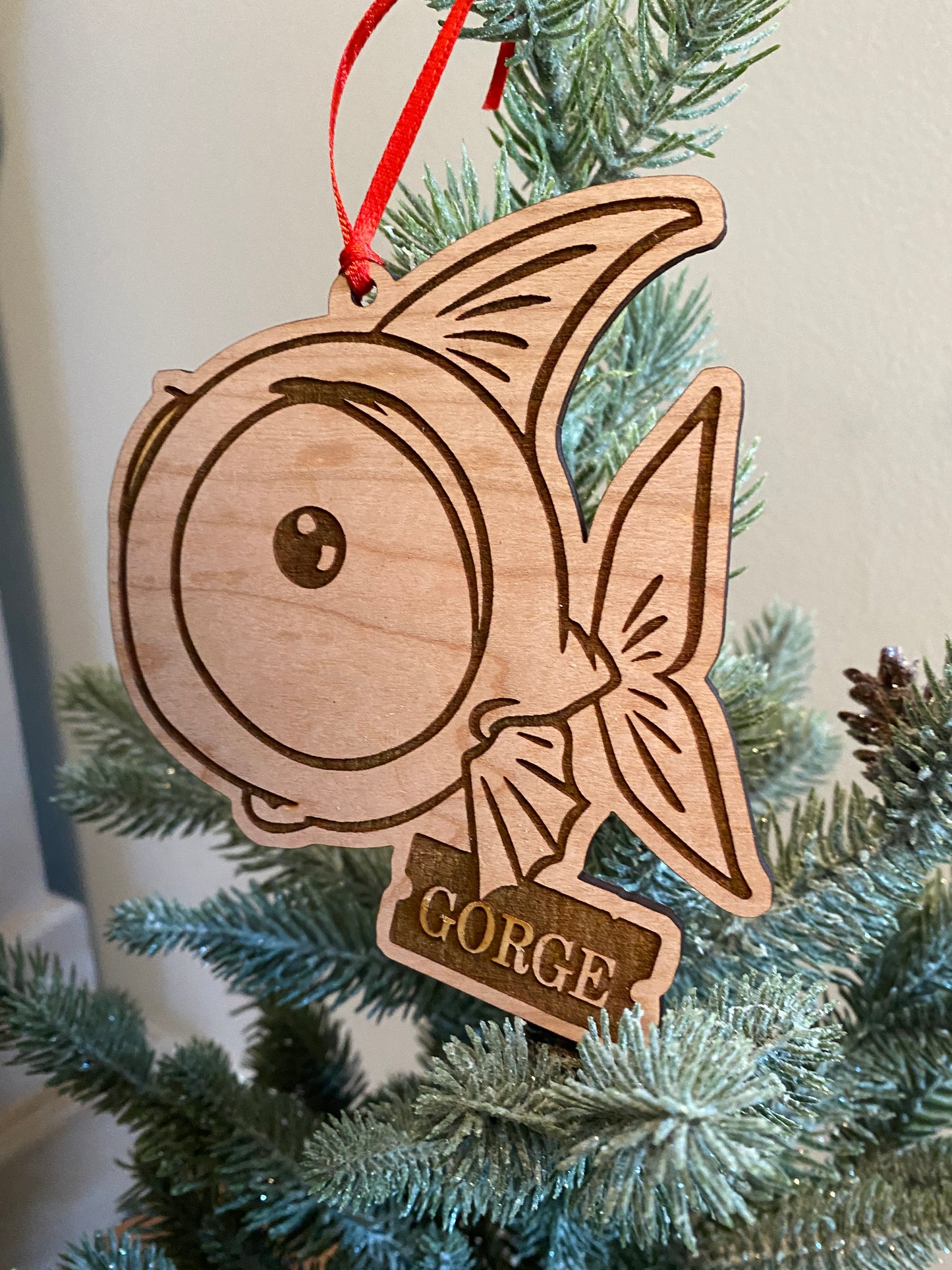 Big Eyed Fish Wood Ornament