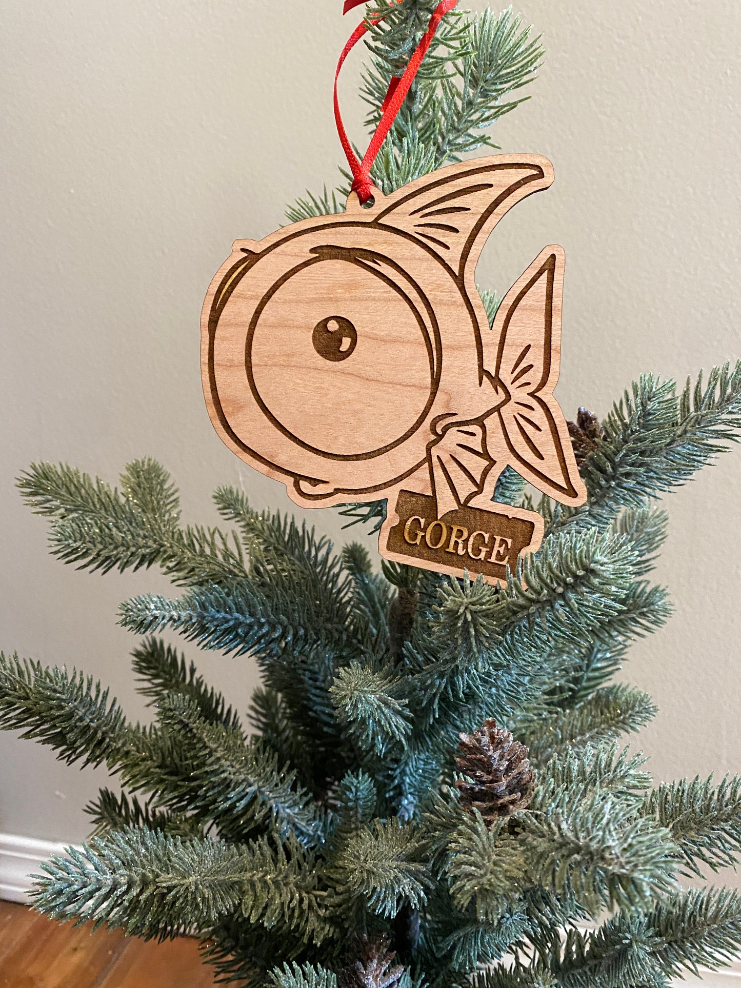 Big Eyed Fish Wood Ornament