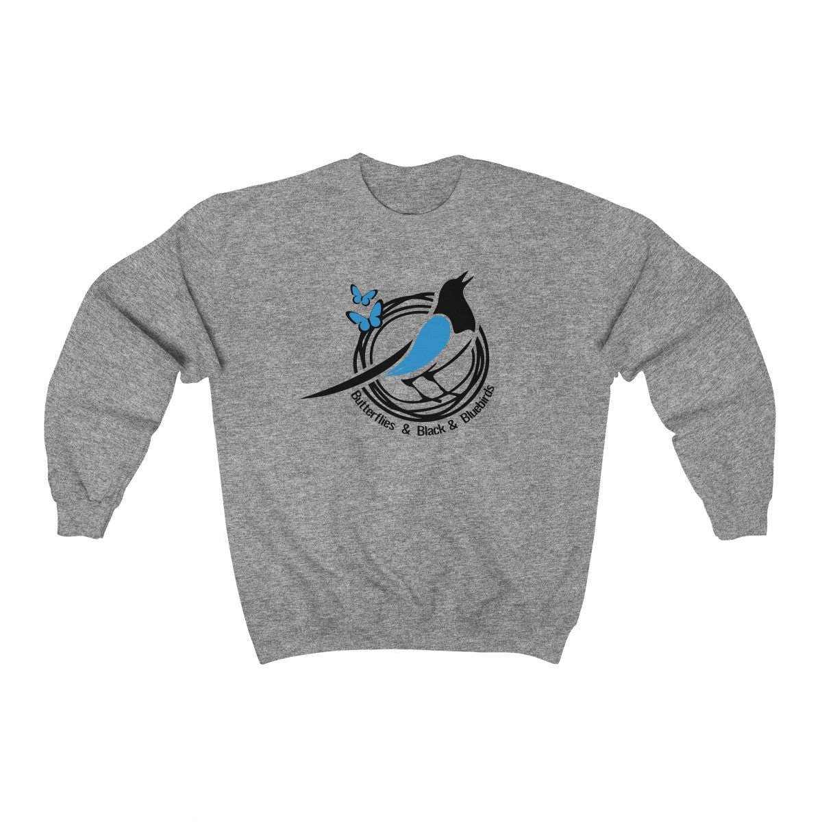 Black and Blue Bird Crewneck