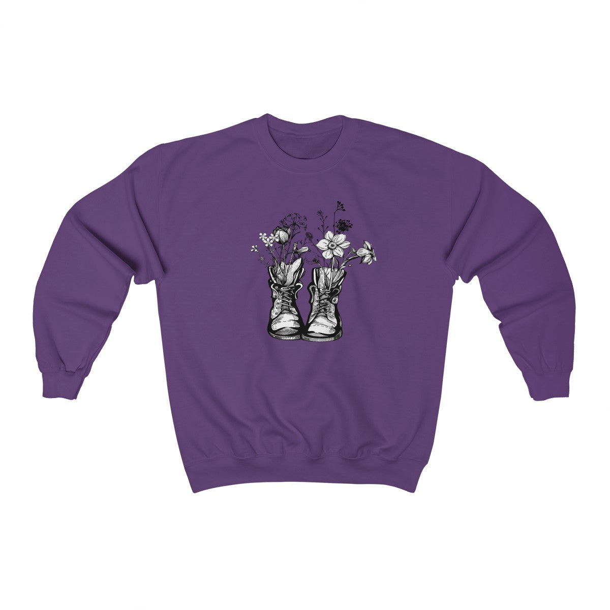 Boots With Flowers Crewneck