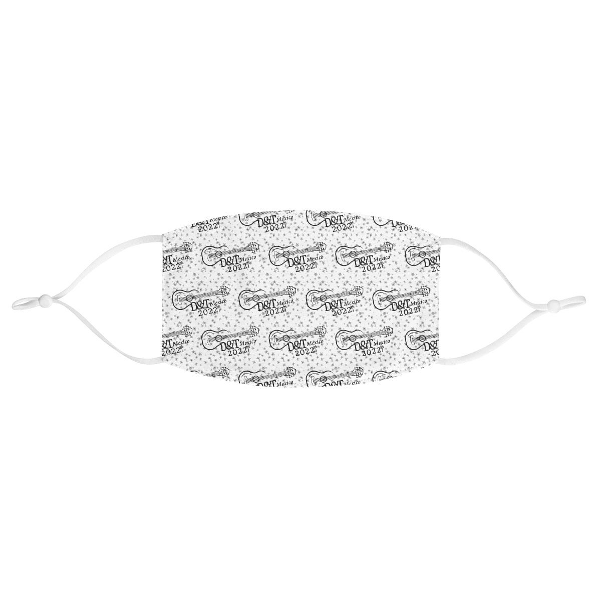 Classic White D and T In Mexico Patterned Facemask