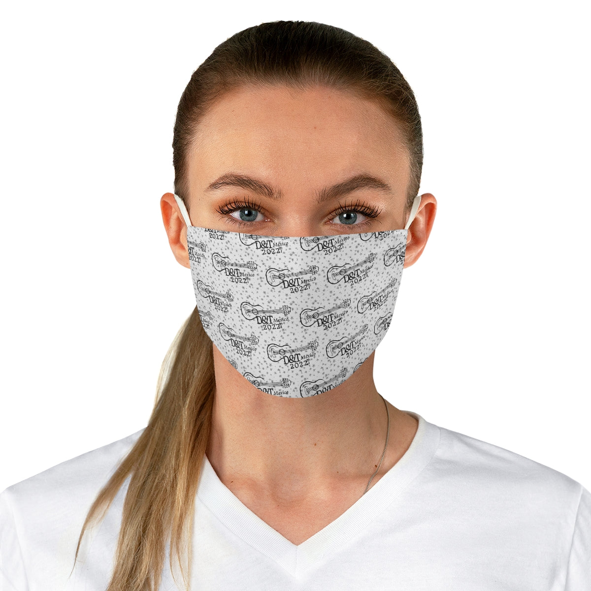 Classic White D and T In Mexico Patterned Facemask