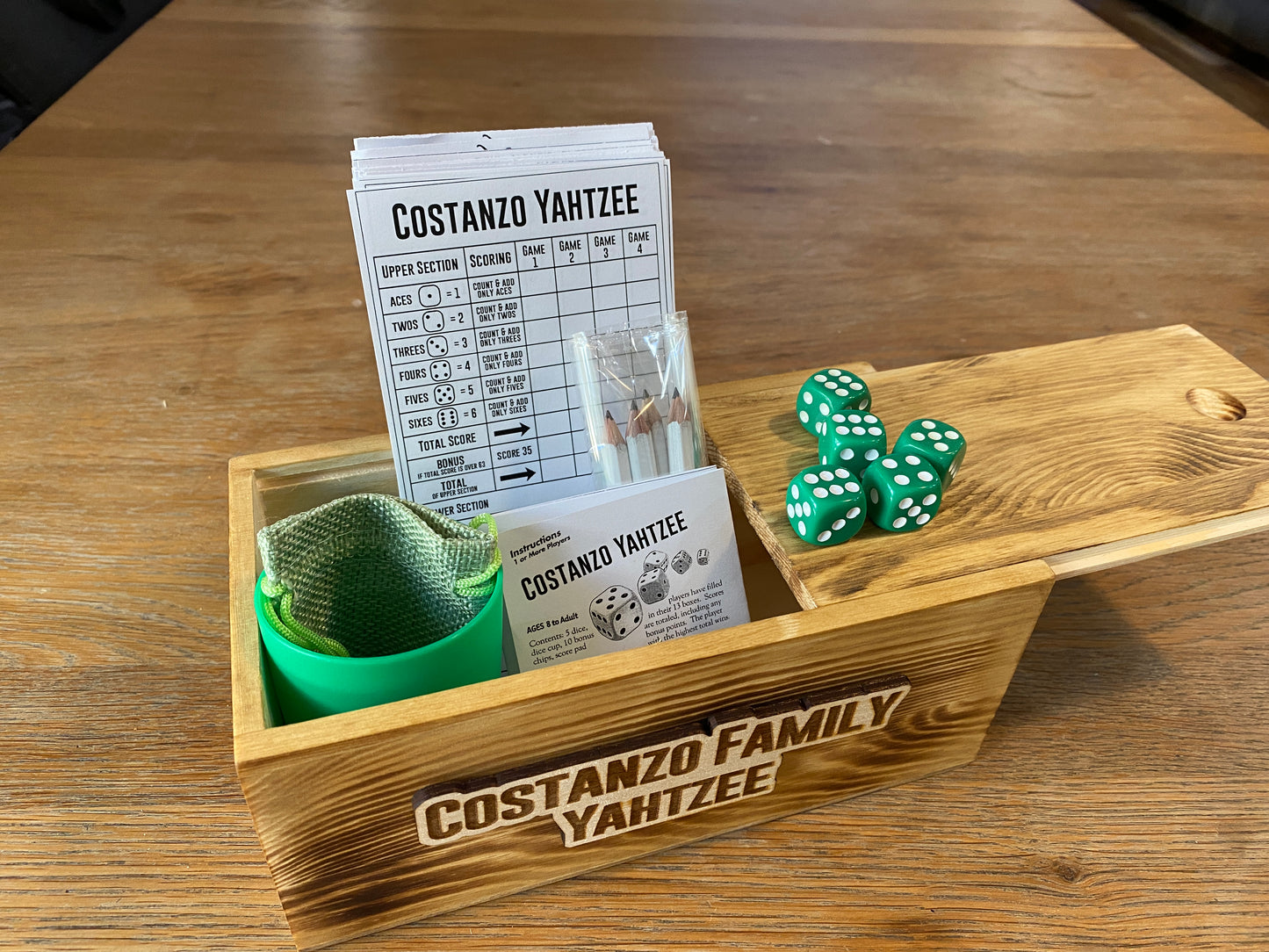 Custom Wood Personalized Yahtzee