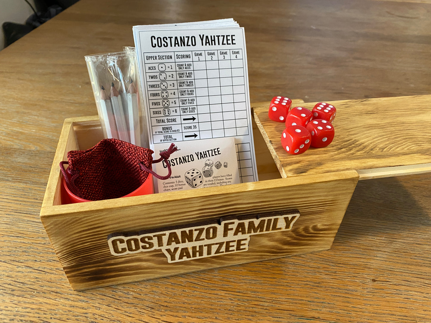 Custom Wood Personalized Yahtzee