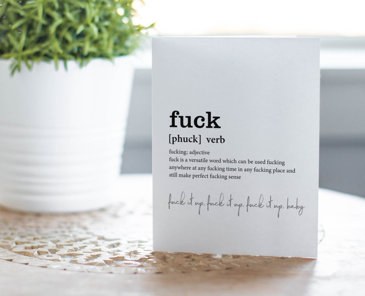 The Definition of Fuck Greeting Card