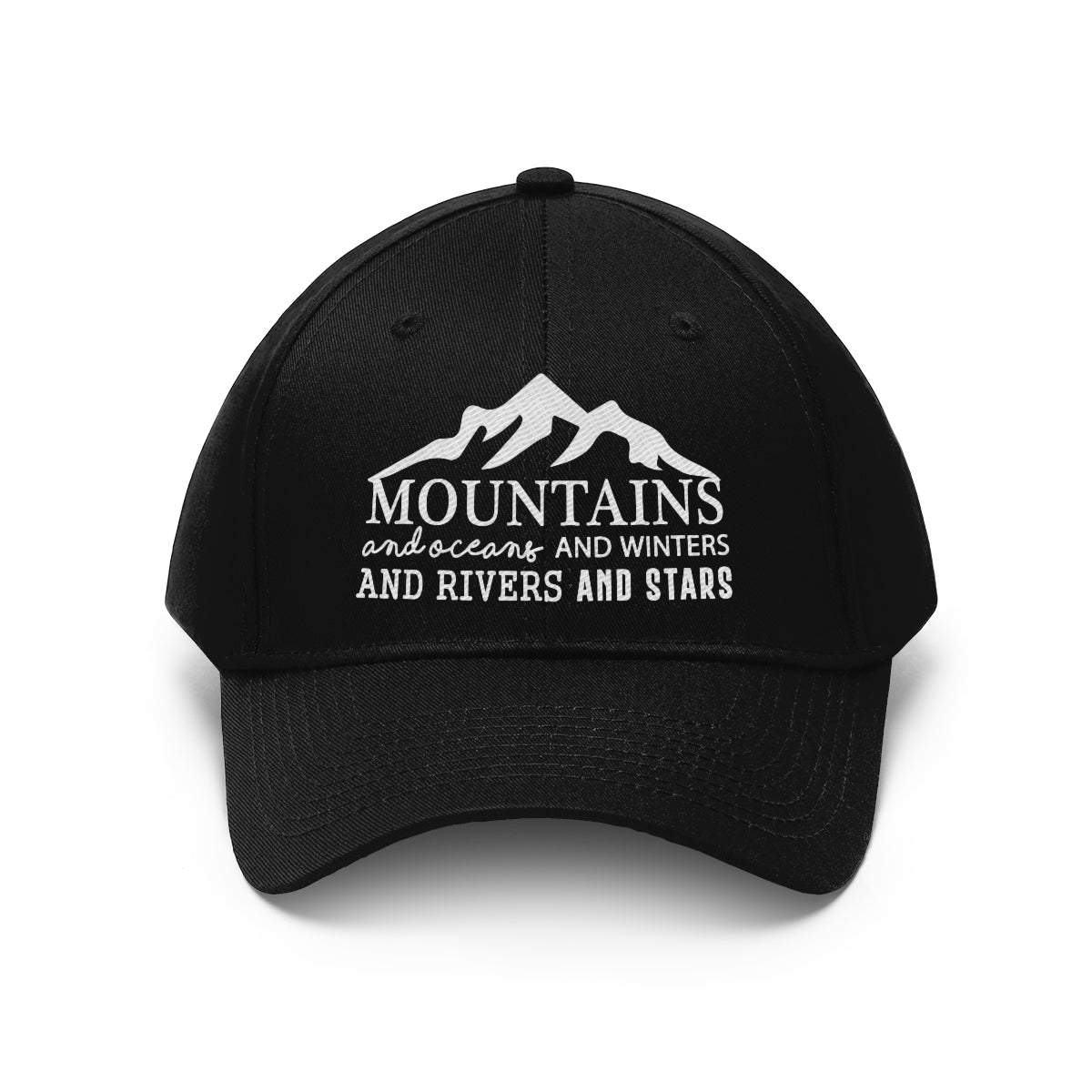 Embroidered Mountains and Oceans Ball Cap