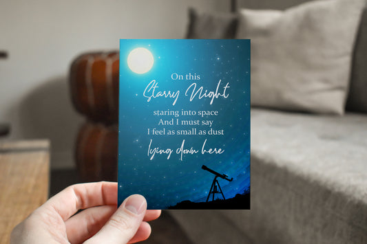 Pig Inspired Starry Night Greeting Card