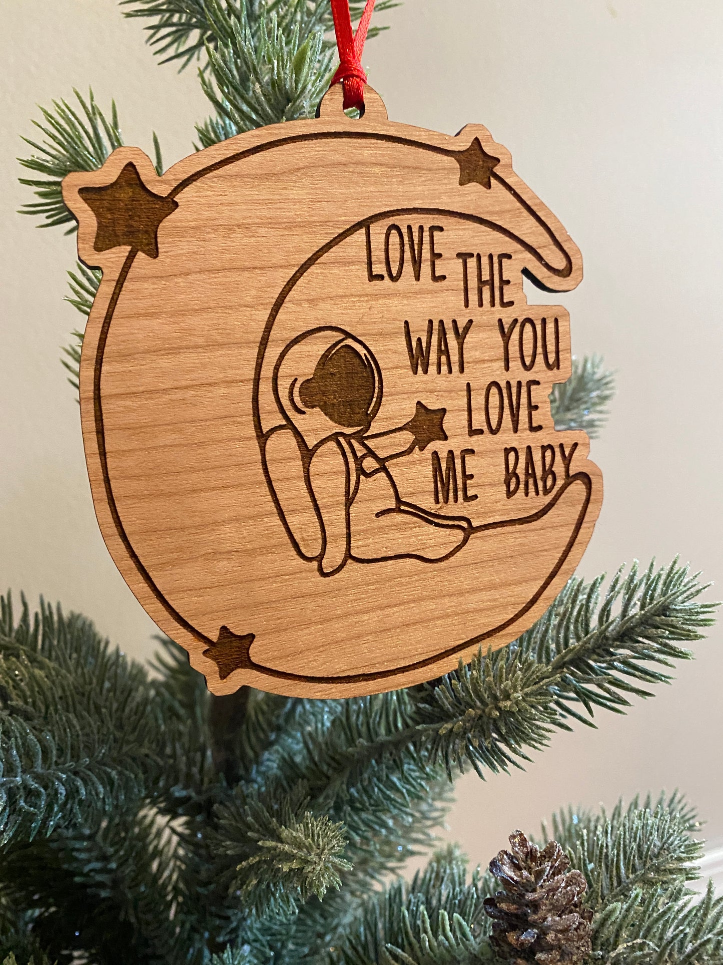 Spaceman Wood Ornament