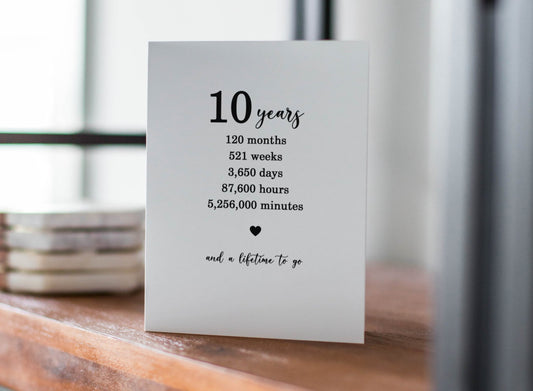 10 Years And Counting Anniversary Card