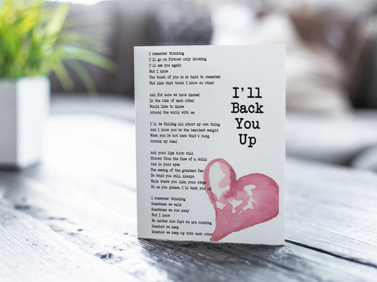 I'll Back You Up Valentines Day Card