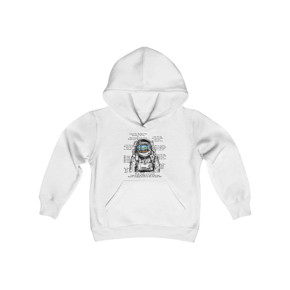 Big Eyed Fish Spaceman Mashup Kids Hoodie