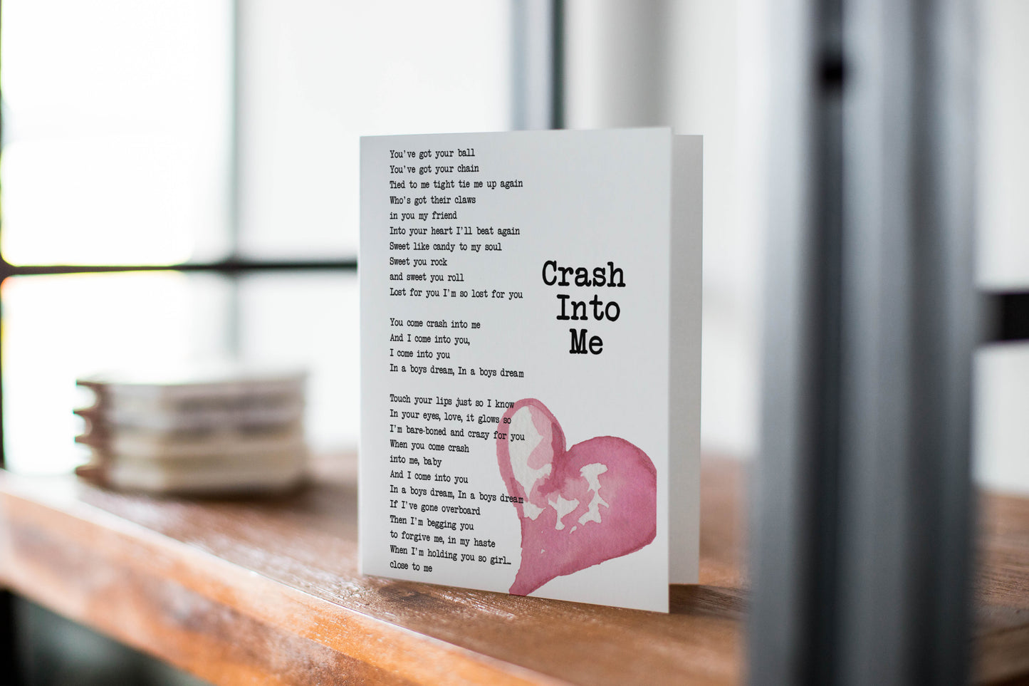 Crash Into Me Valentines Day Card