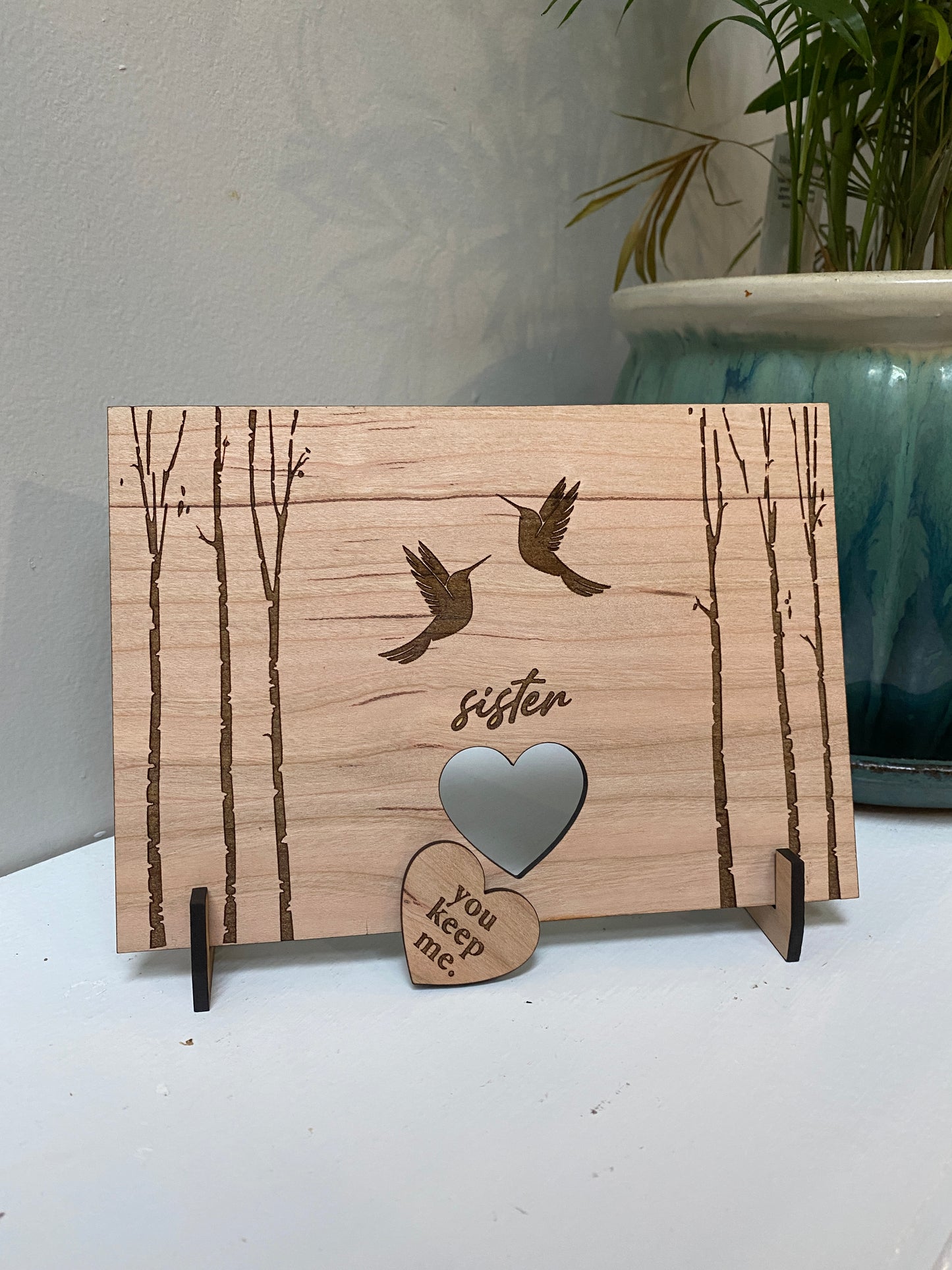 Sister Token Wood Greeting Card