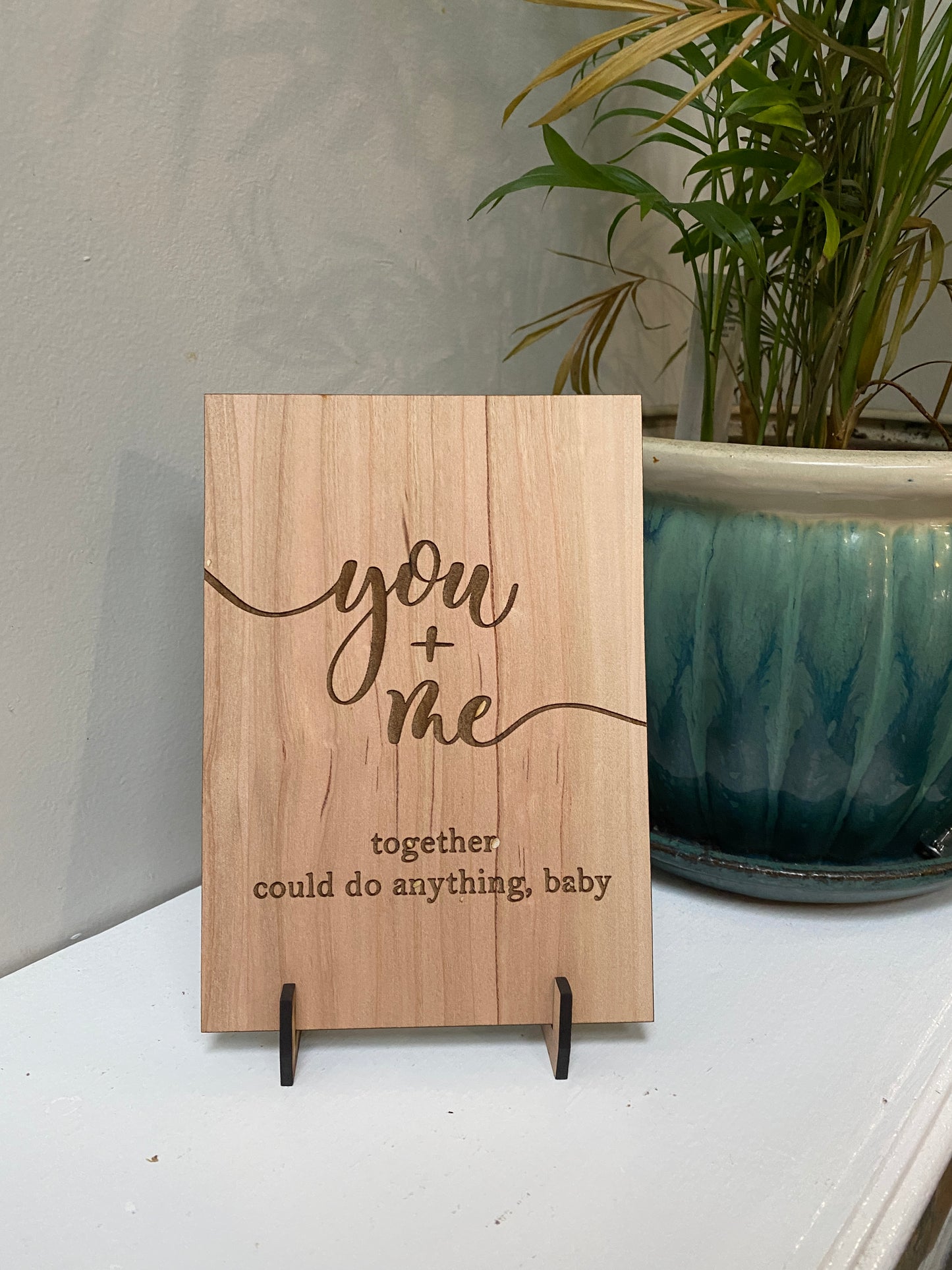 You and Me Wood Greeting Card