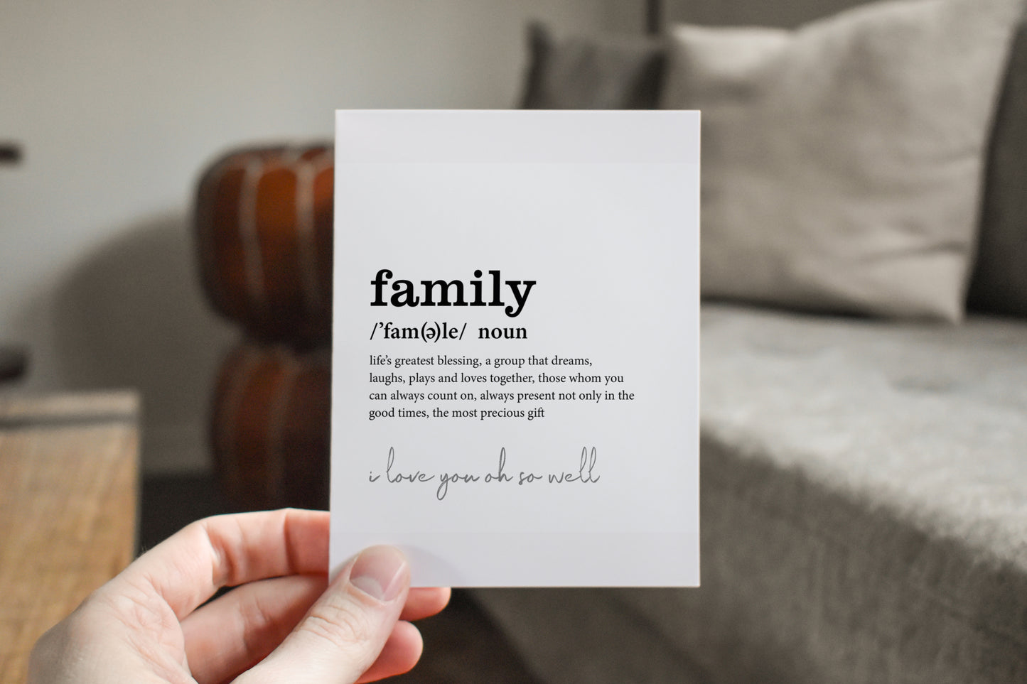 The Definition of Family Greeting Card