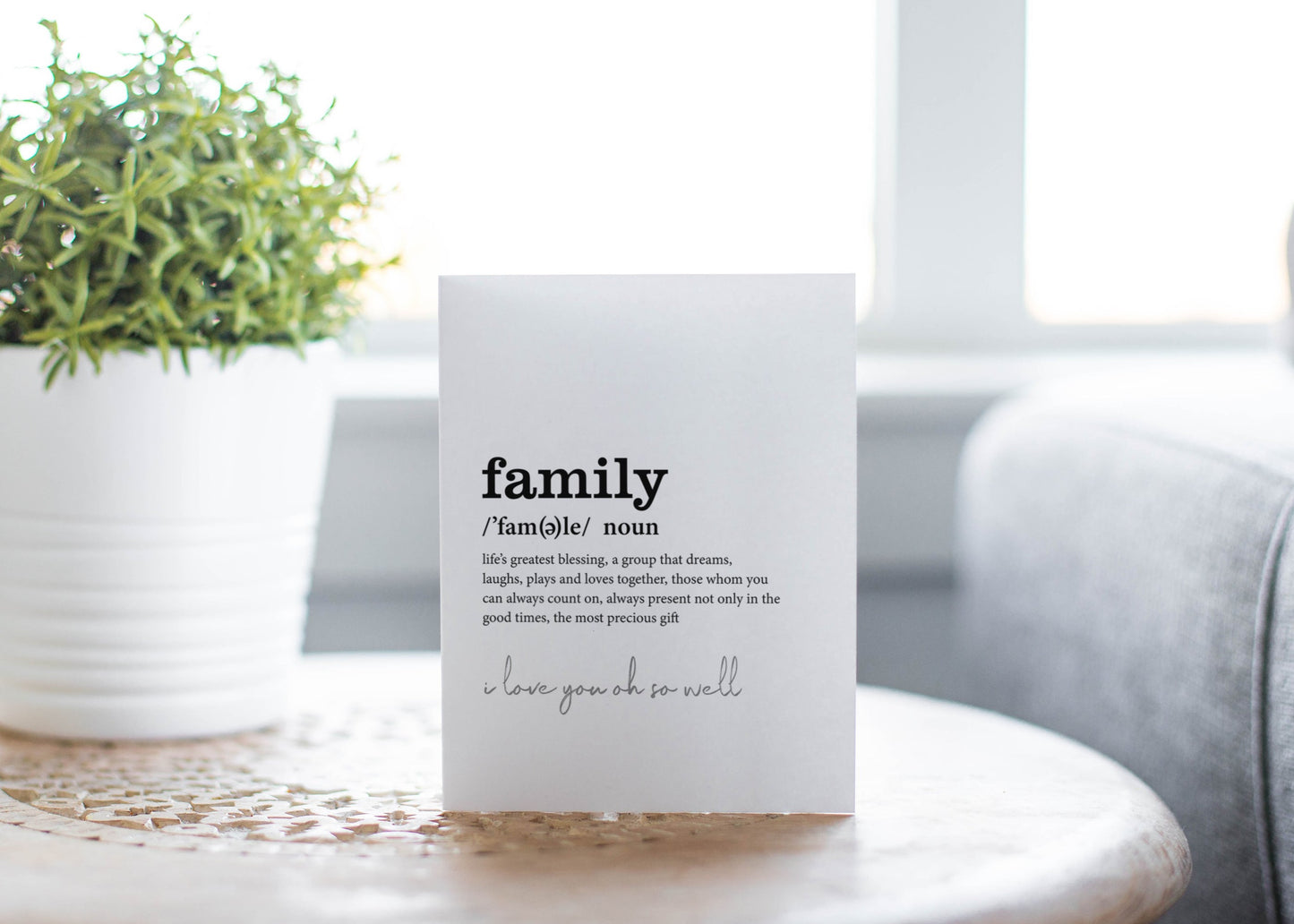 The Definition of Family Greeting Card