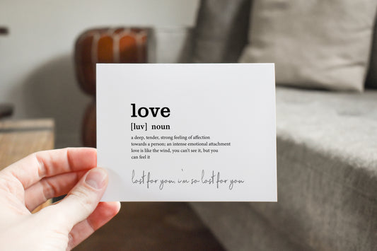 The Definition of Love Greeting Card