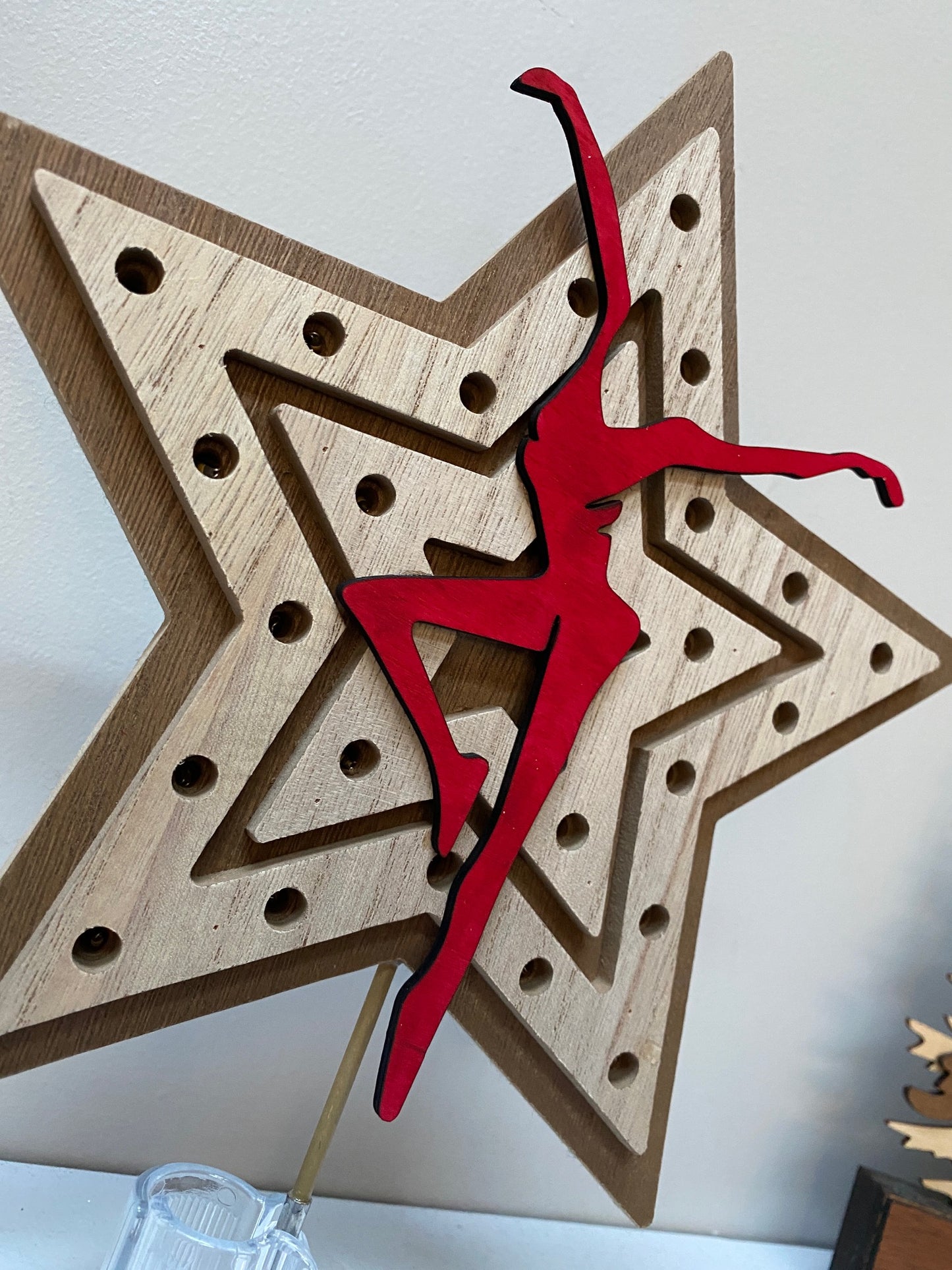 Light Up Wood Tree Topper