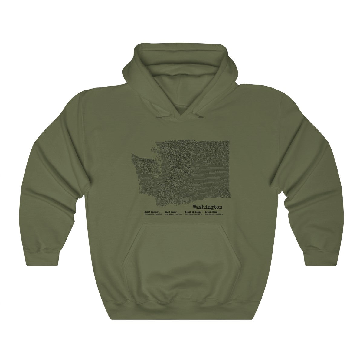 Washington Mountain Stats Hoodie