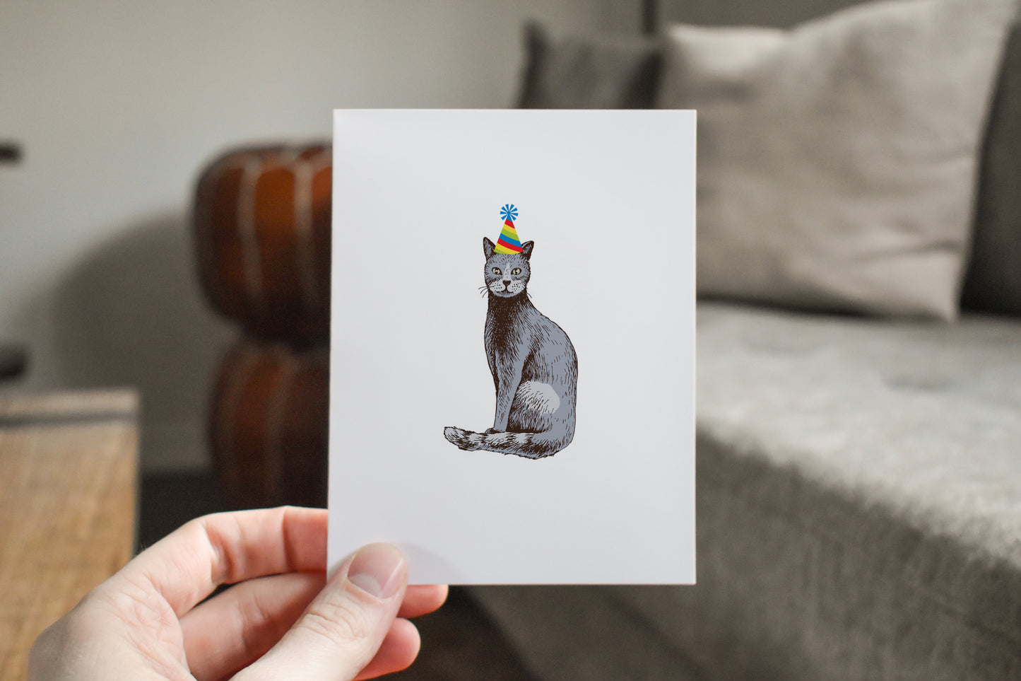 Happy Cat Birthday Card