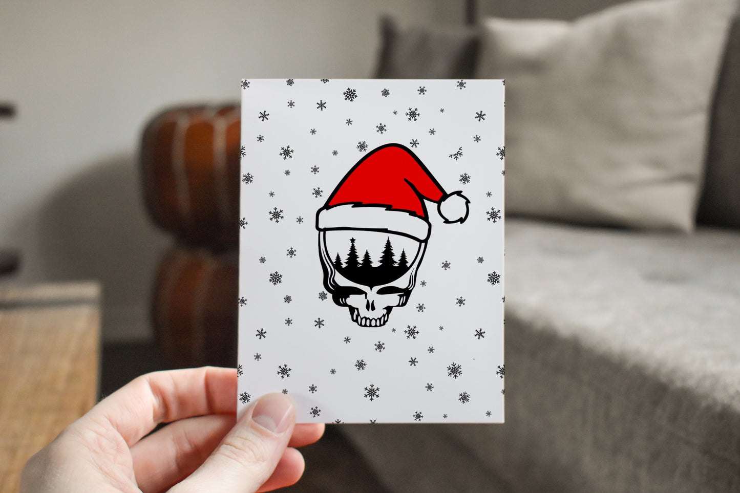 Santa hat Steelie 5x7  Holiday Card Bundle 6 Pack