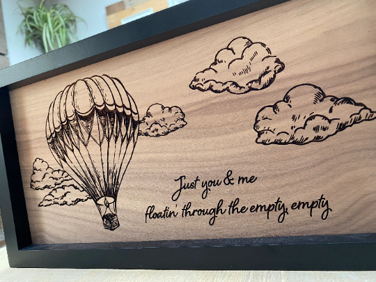 Laser Engraved Wood Art, Through The Empty, Empty