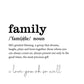 The Definition of Family Minimalistic Framed Print